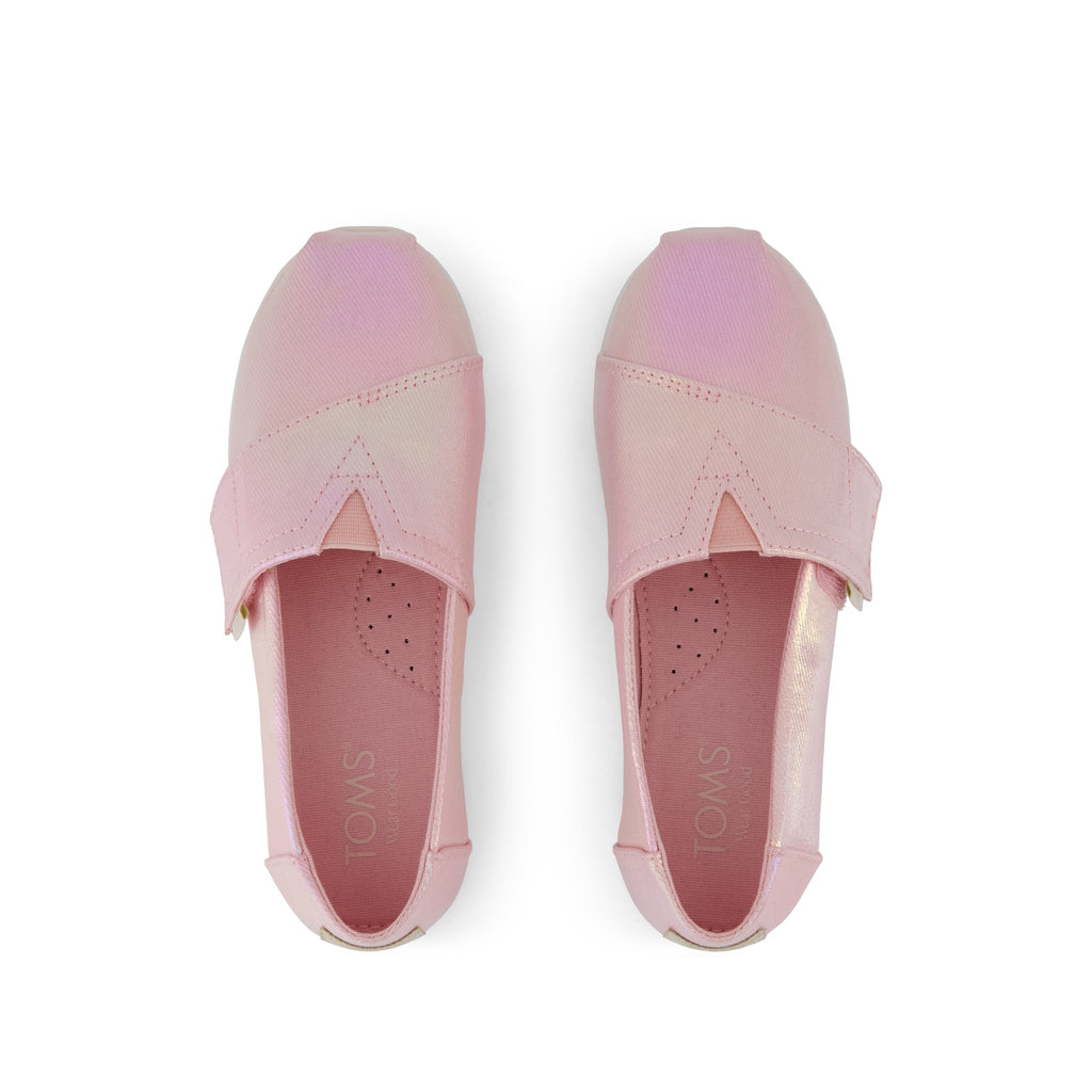 Alpargata Classic Kids Shoe - Pink Quartz Iridescent Twill Top View