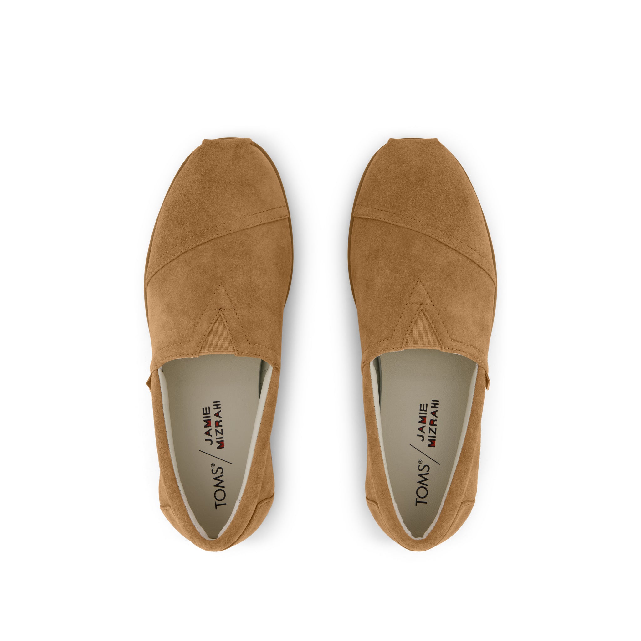TOMS x Jamie Mizrahi Alp FWD - Water Repellent Antique Amber Suede Top View