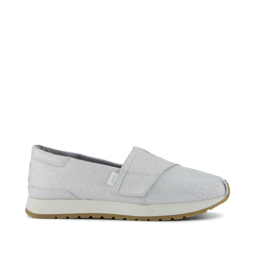 Resident Plus Kids Sneaker - Silver Metallic Twill Side View