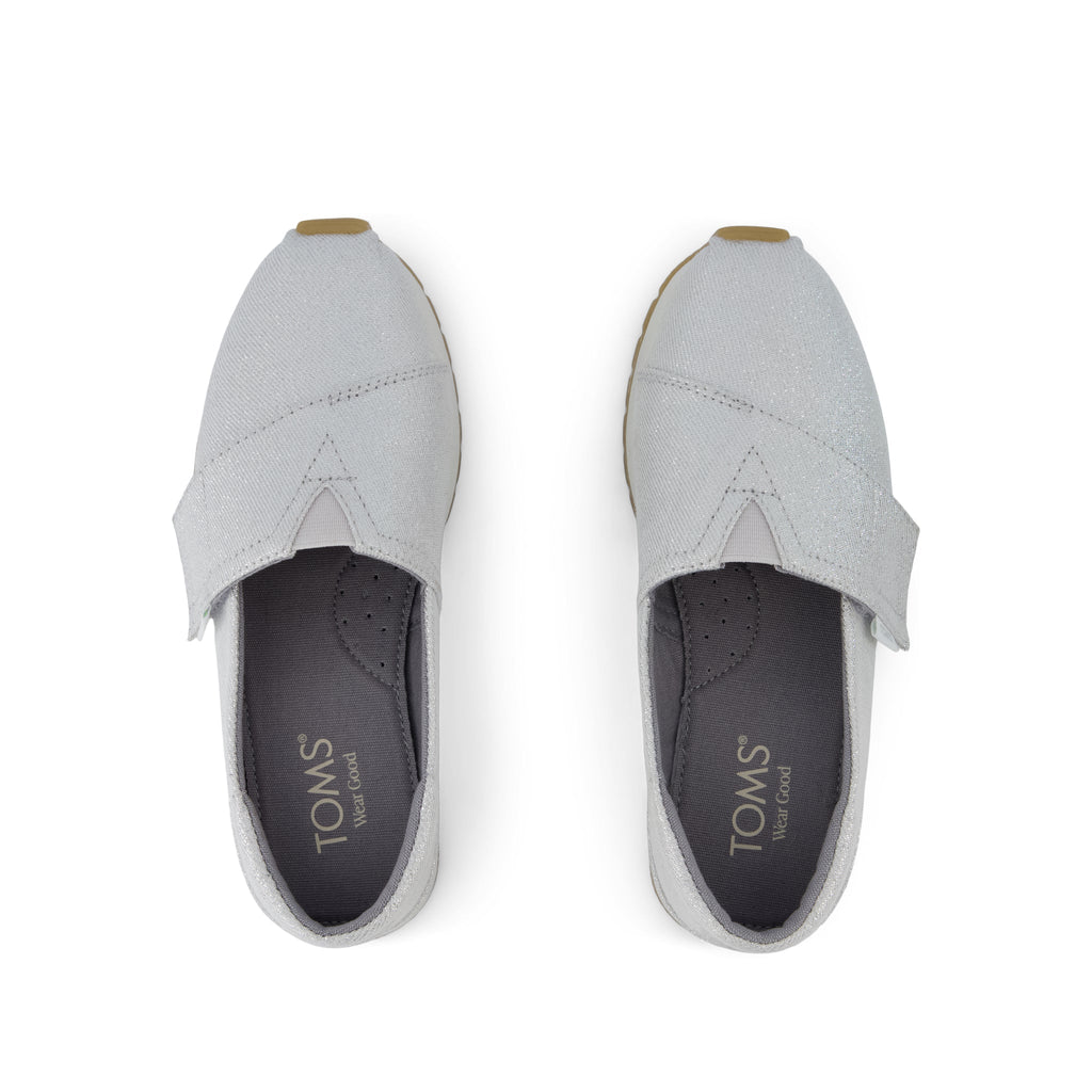 Resident Plus Kids Sneaker - Silver Metallic Twill Top View