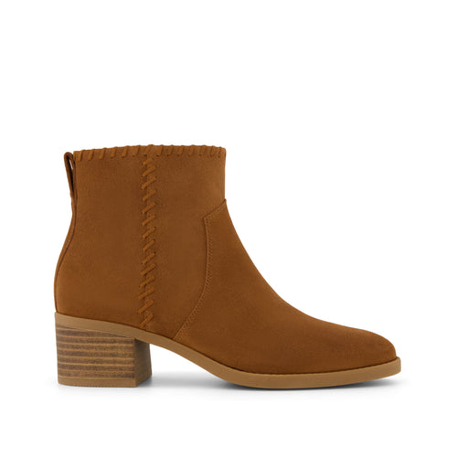 Delilah Heeled Boot - Water Repellent Amber Brown Side View