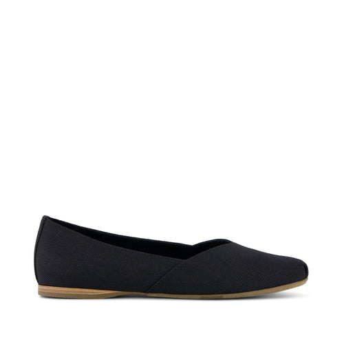 Gemma Flat - Black Heavy Canvas Side View
