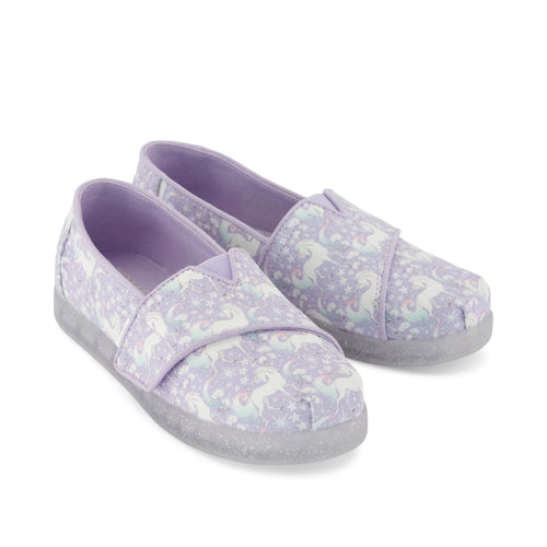 Alpargata Classic Kids Shoe - Misty Lilac Iridescent Unicorn Front View