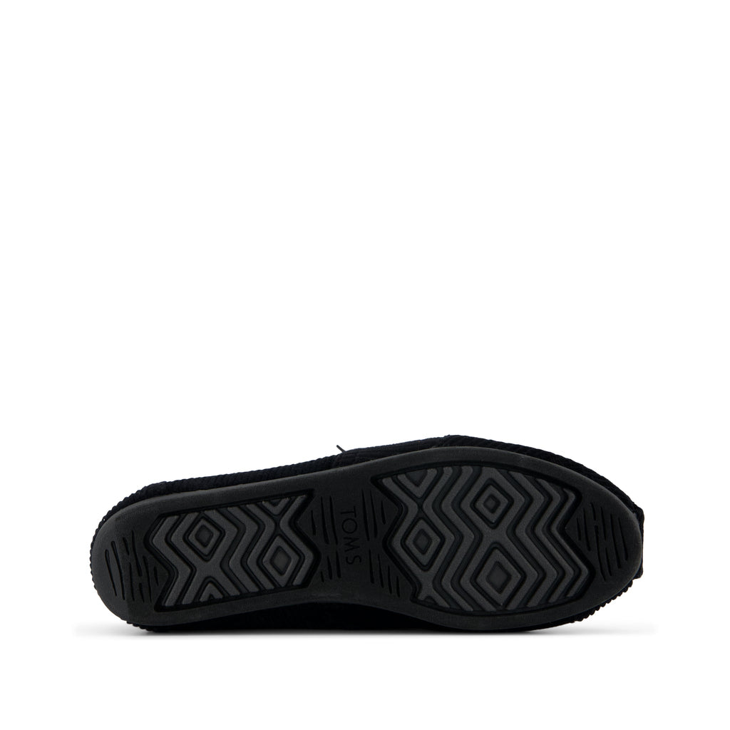 Alpargata Classic - Black Velvet Faux Fur Bottom Sole View
