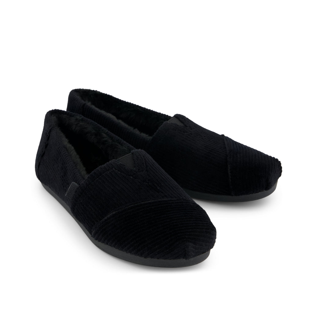 Alpargata Classic - Black Velvet Faux Fur Front View