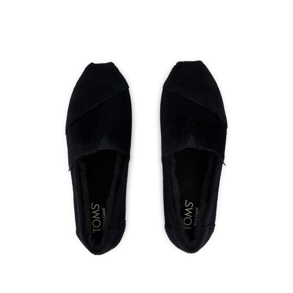 Alpargata Classic - Black Velvet Faux Fur Top View