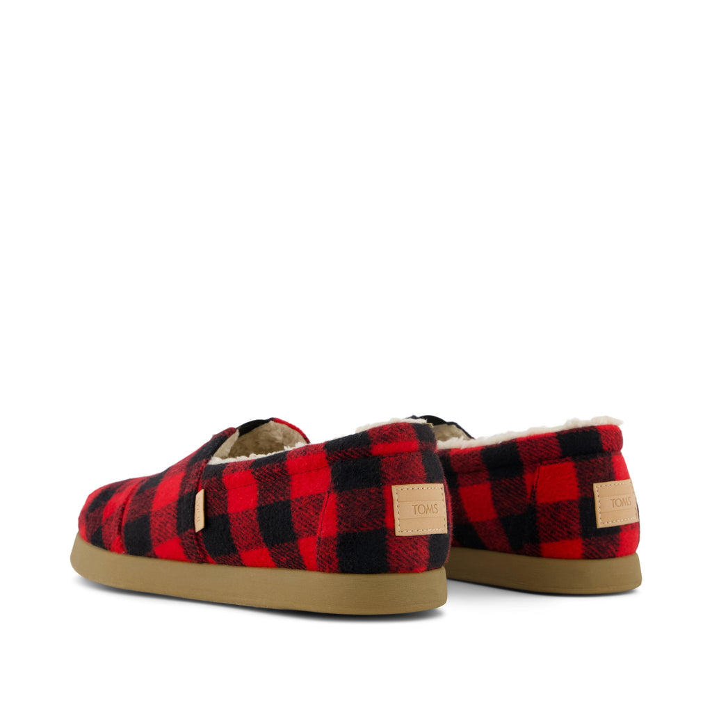 Alp FWD - Buffalo Plaid Red Faux Shearling Back View