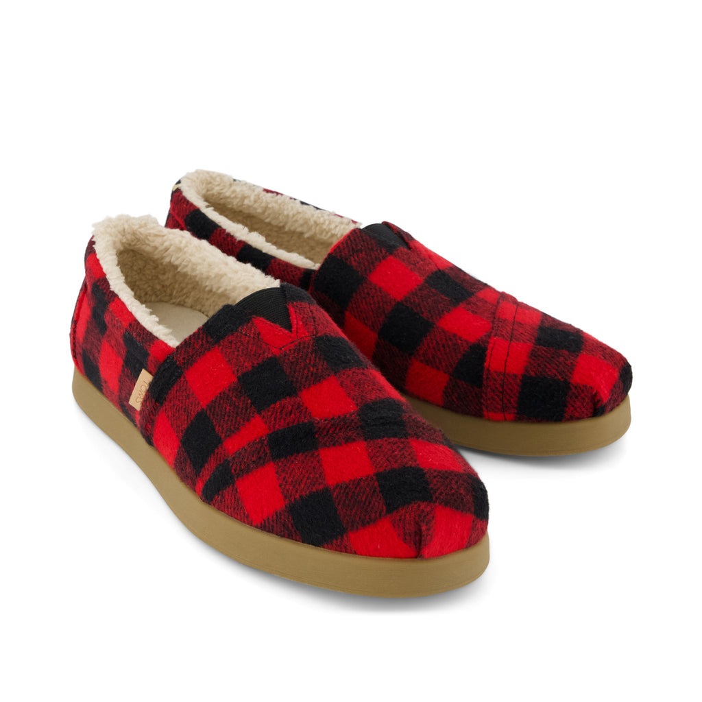 Alp FWD - Buffalo Plaid Red Faux Shearling Front View