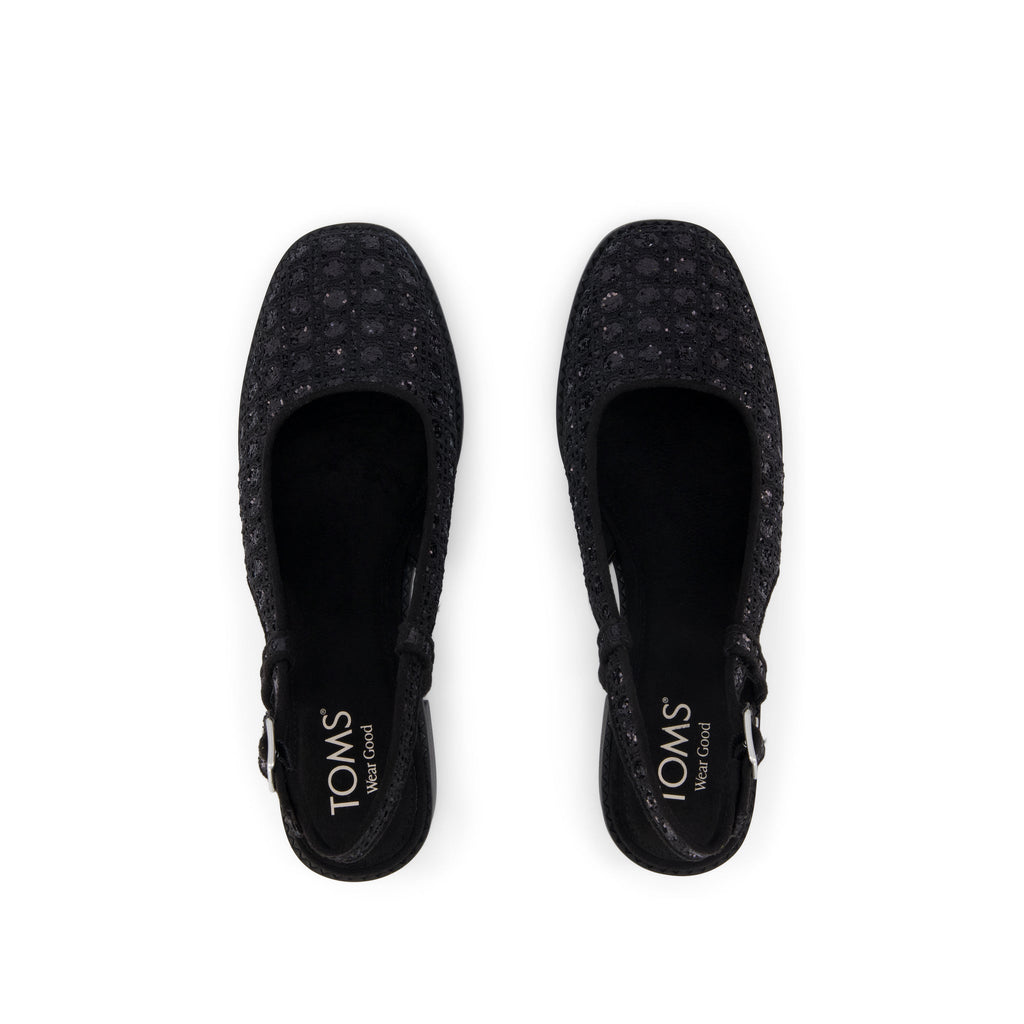 Jaclyn Heel - Black Geometric Sequins Top View