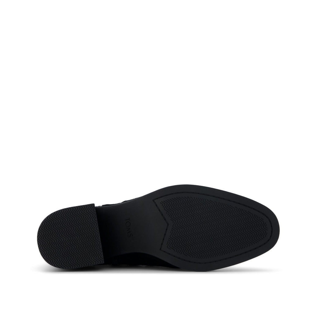Delilah Heeled Boot - Black Geometric Sequins Bottom Sole View