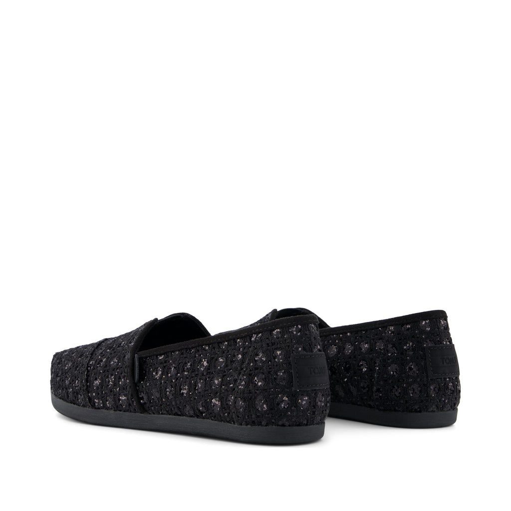 Alpargata Classic - Black Geometric Sequins Back View