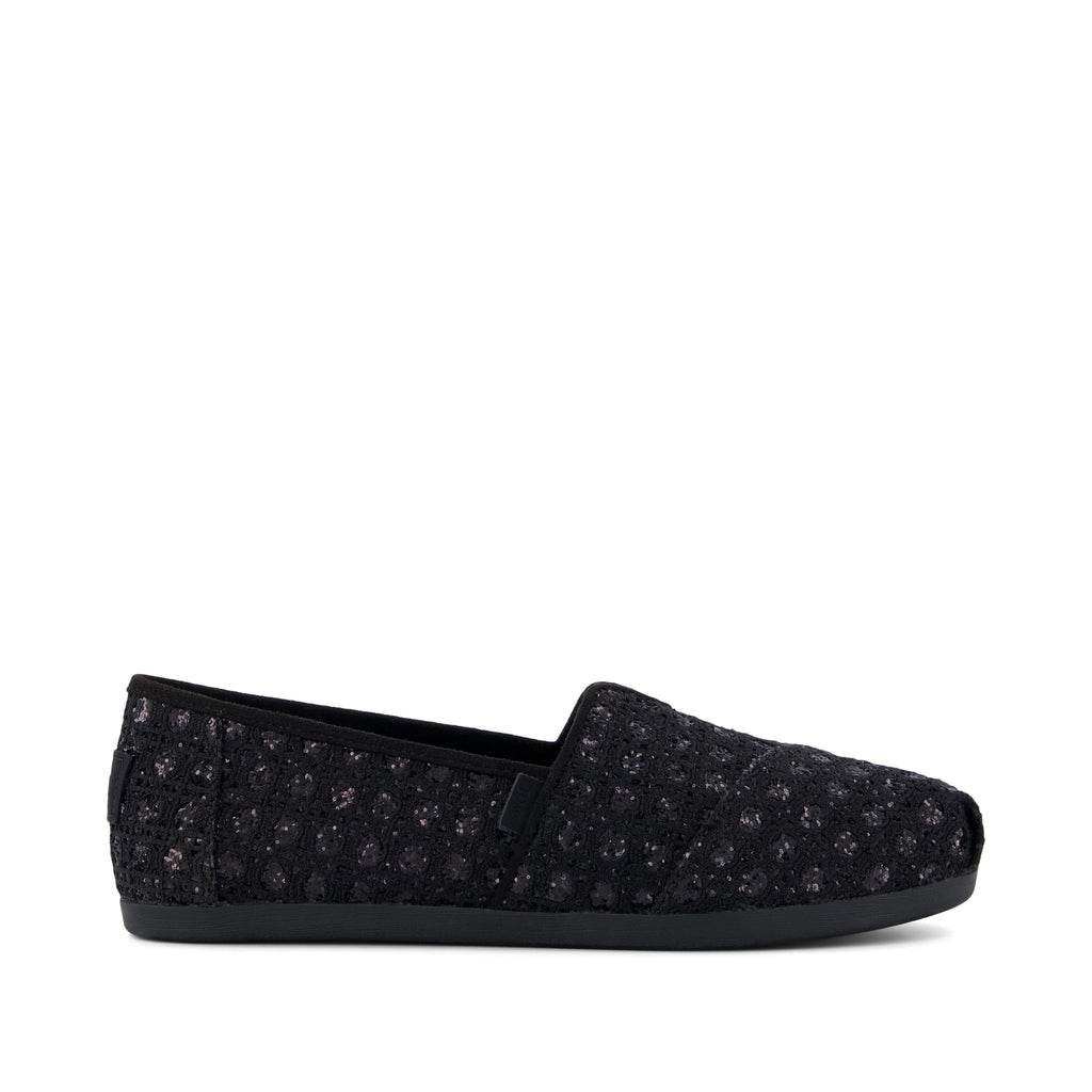 Alpargata Classic - Black Geometric Sequins Side View