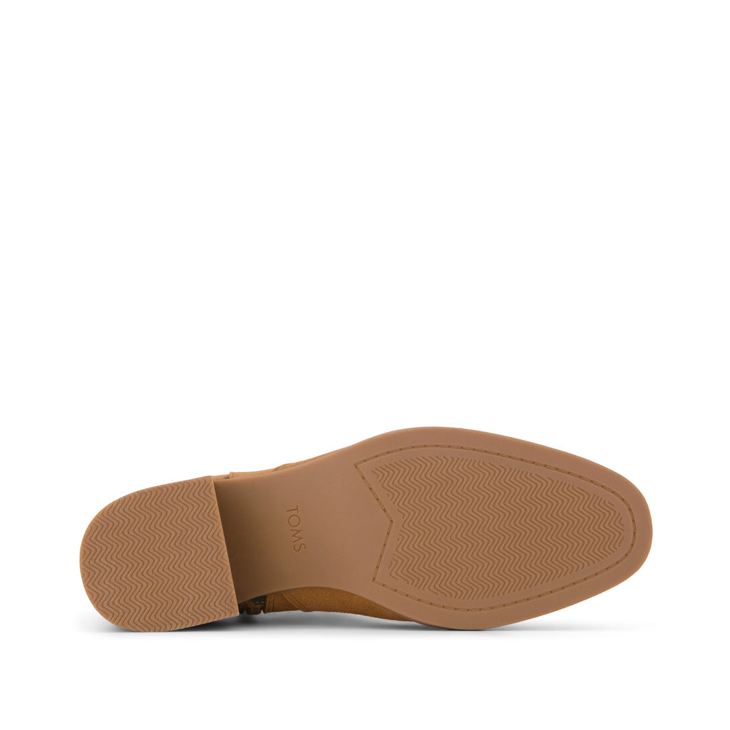 Delilah Heeled Boot - Water Repellent Brown Sugar Leopard Suede Bottom Sole View