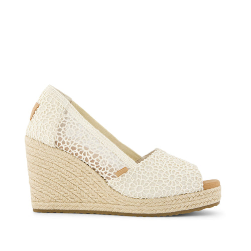 Essential Wedge - Natural Moroccan Crochet Side View
