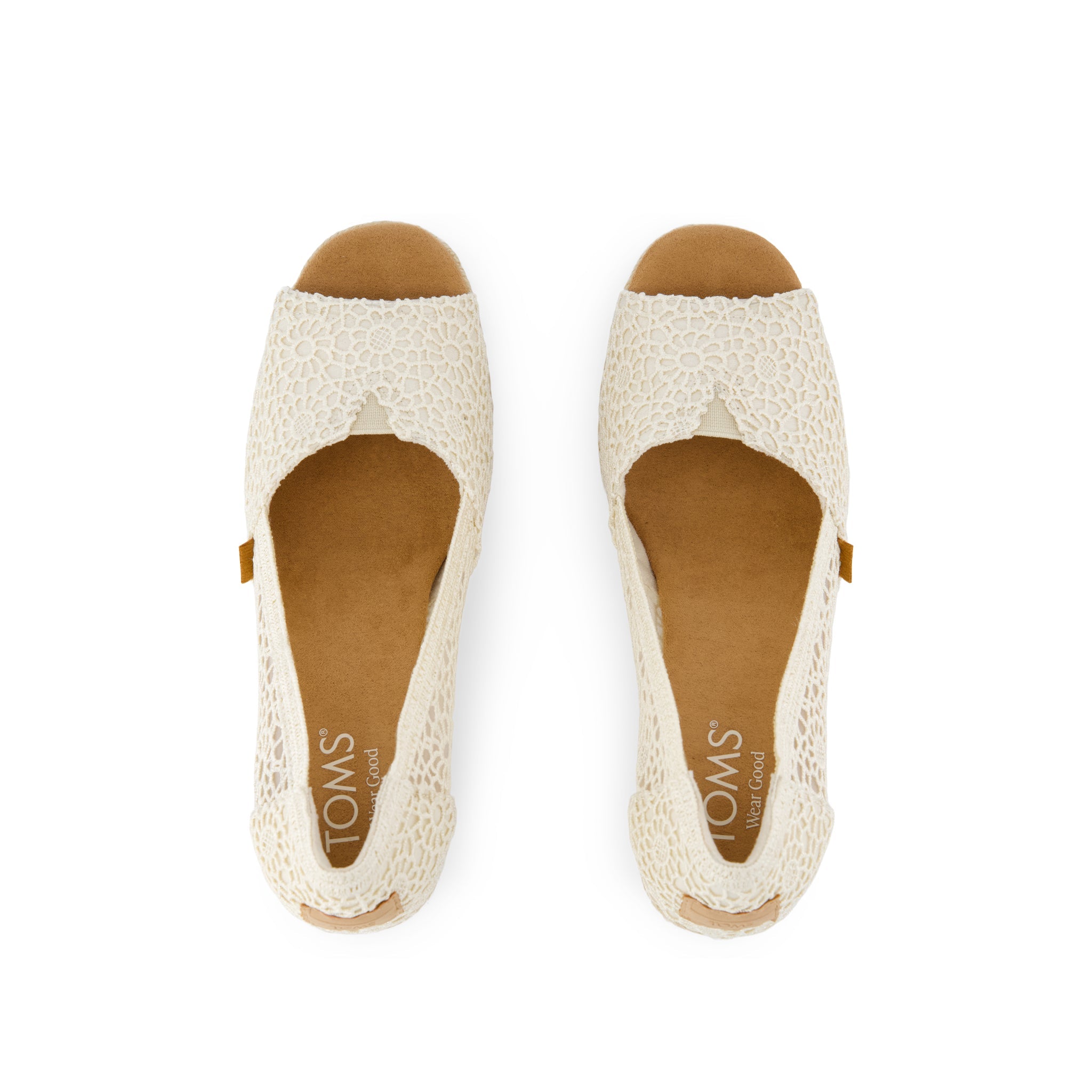 Essential Wedge - Natural Moroccan Crochet Top View