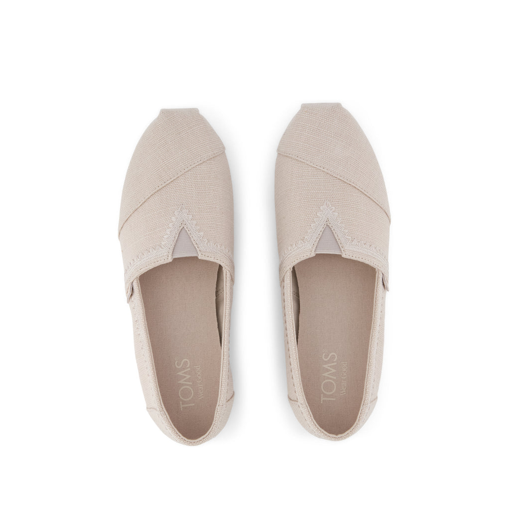 Alpargata Classic - Taupe Embroidered Heritage Canvas (changed from Soft Grey) Top View