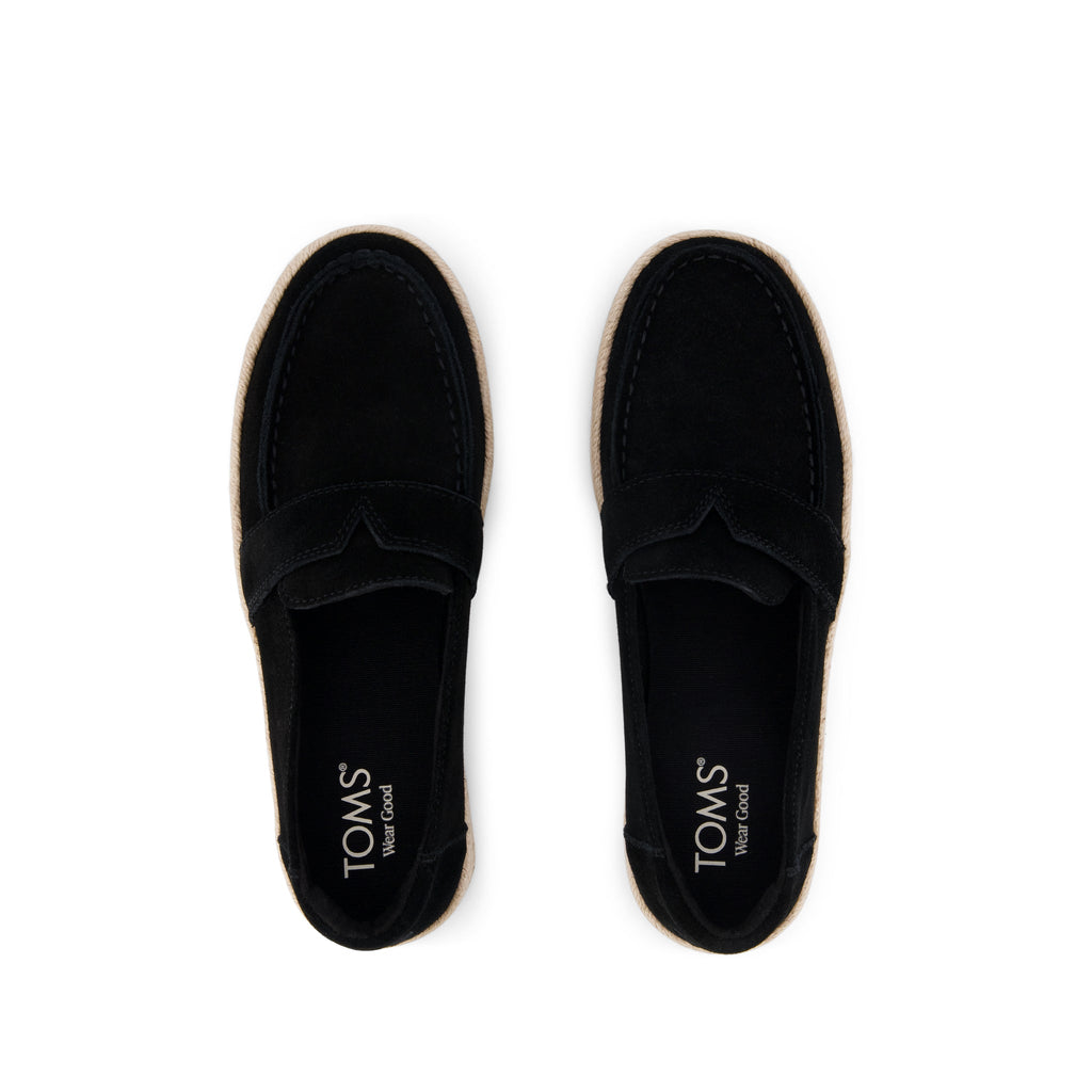 Blakely Loafer Espadrille - Black Suede Top View