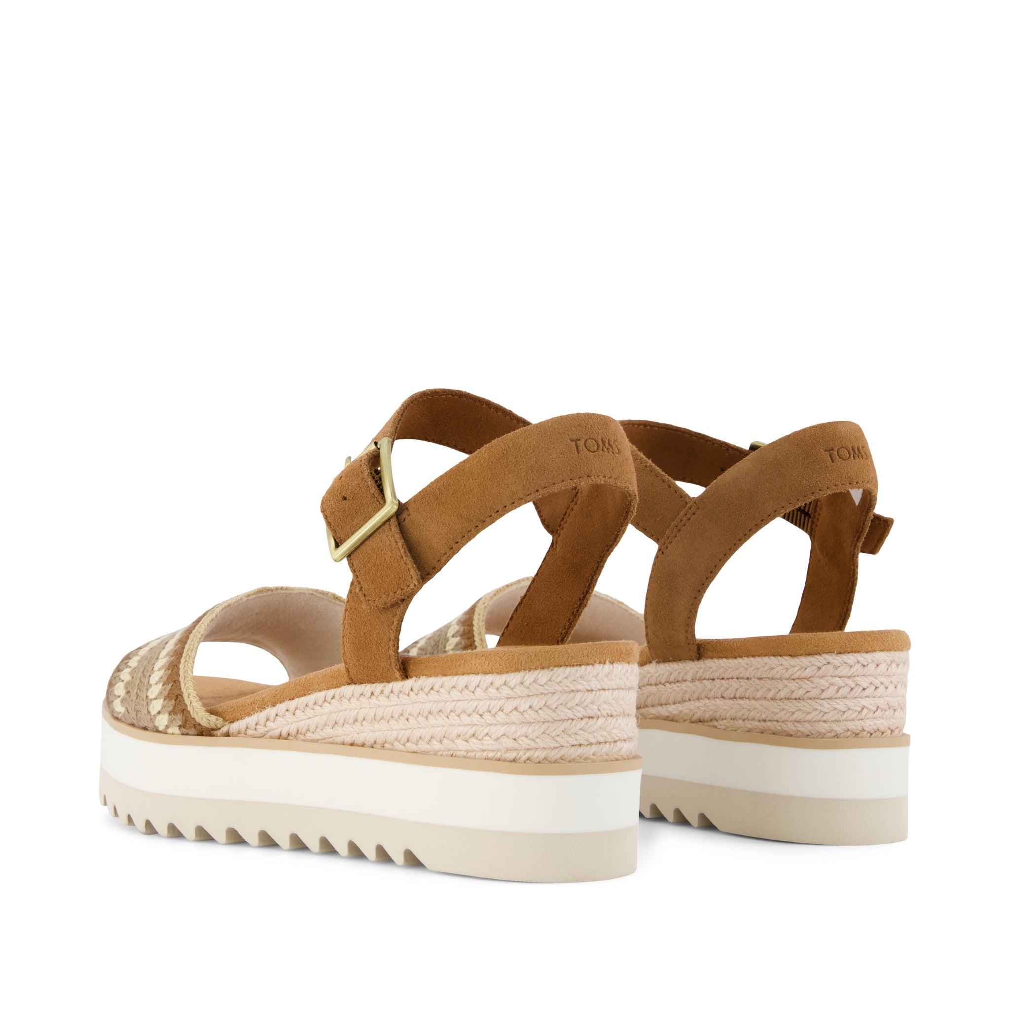 Diana Wedge Sandal - Almond Crochet Back View