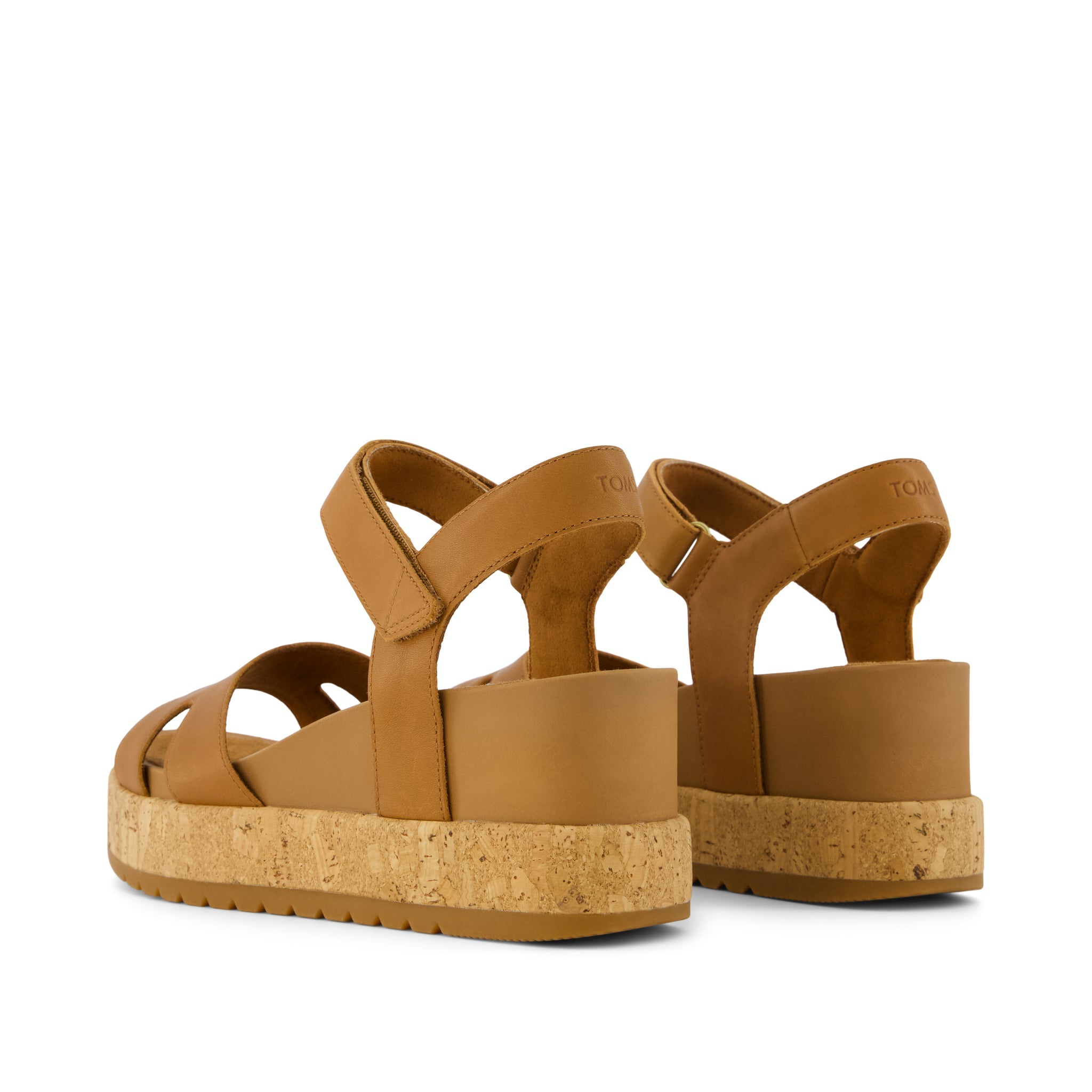 Alana Wedge Sandal - Brown Leather Back View