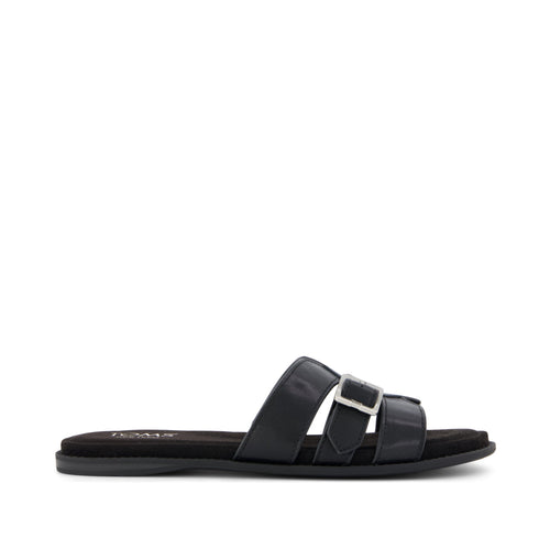Sol Slide Sandal - Black Leather
 Side View