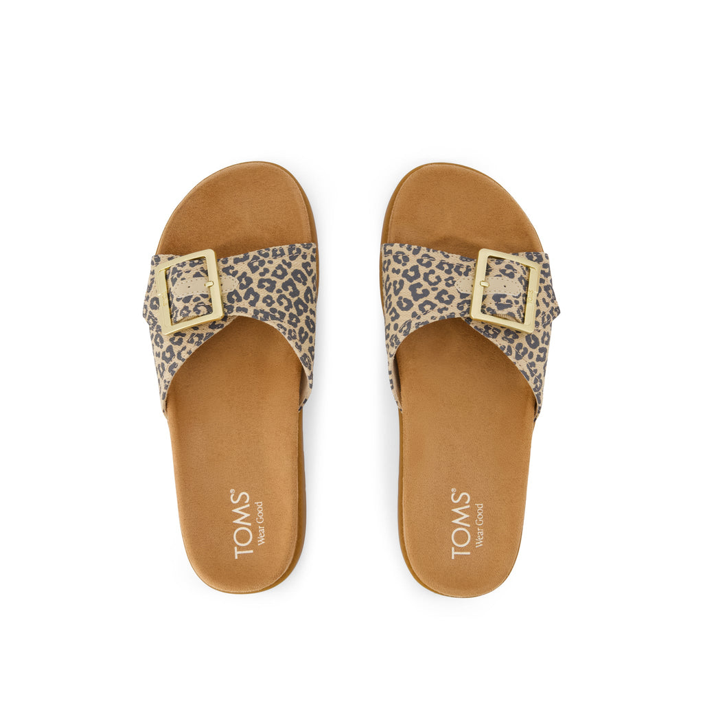 Marin Slide Sandal - Leopard Print Top View
