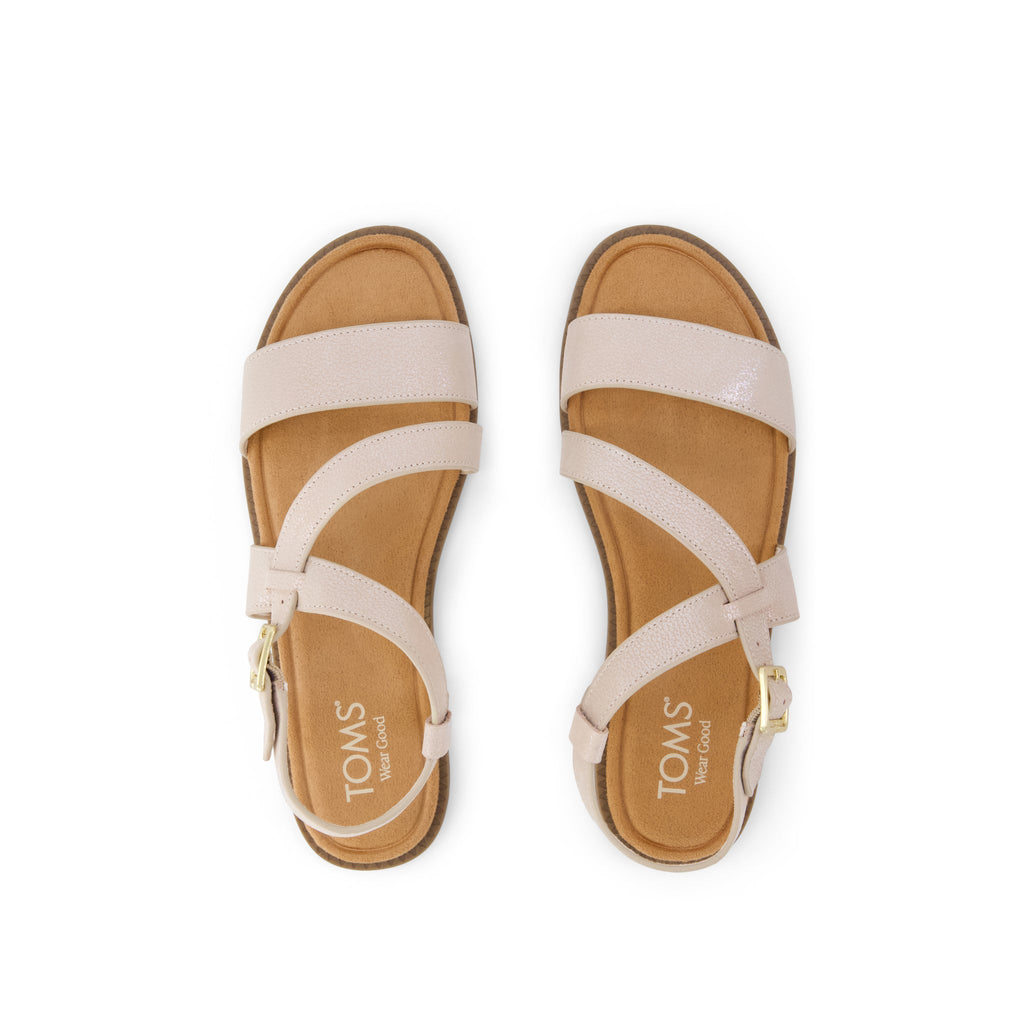 Mar Strappy Sandal - Champagne Shimmer Suede Top View