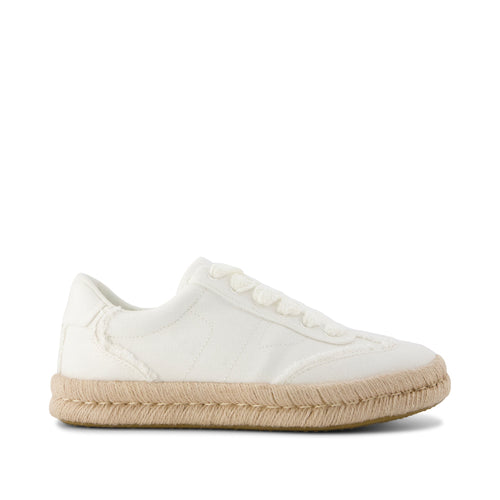 Jesse Espadrille Sneaker - White Canvas Side View