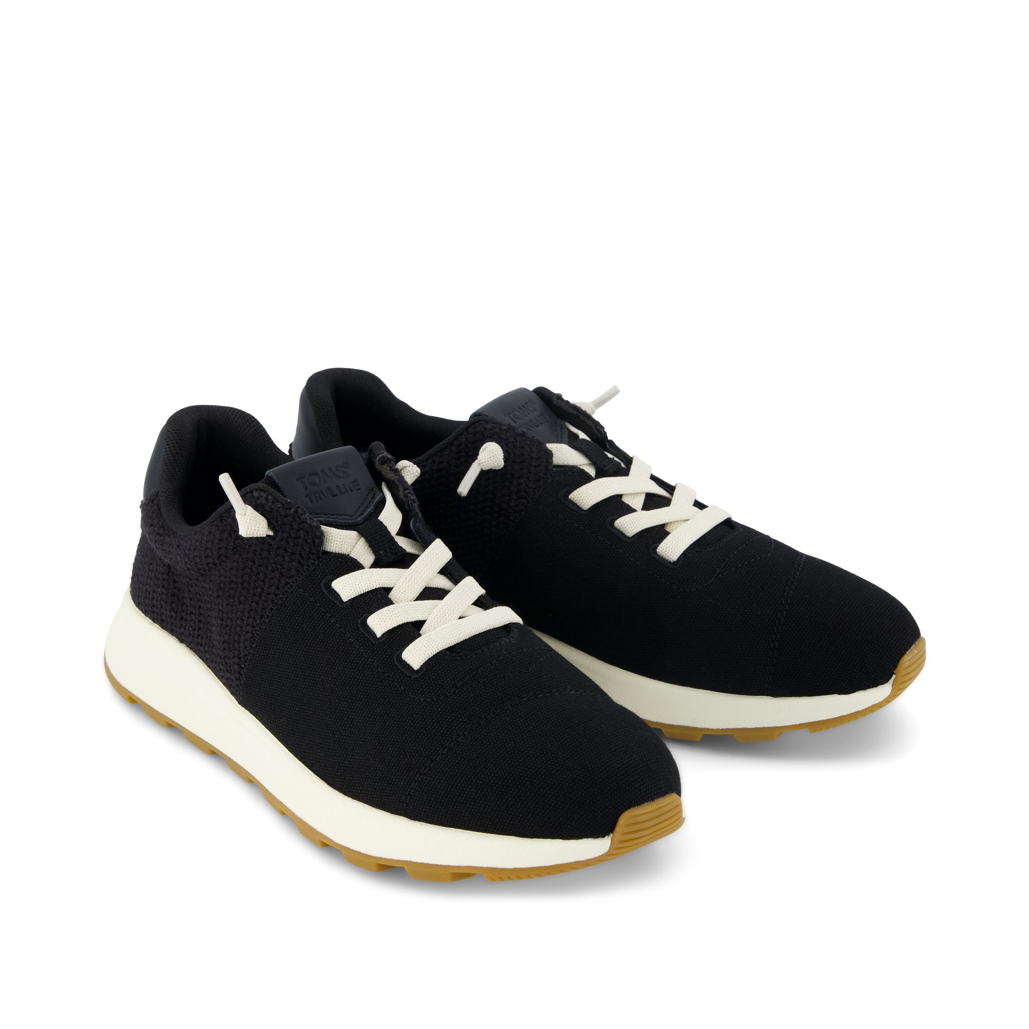 TRVL LITE Cabrillo Sneaker - Water Repellent Black Canvas Mesh Front View