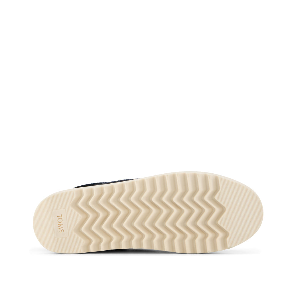 Rea Lace-Up Platform Sneaker - Black Mesh and Suede Bottom Sole View