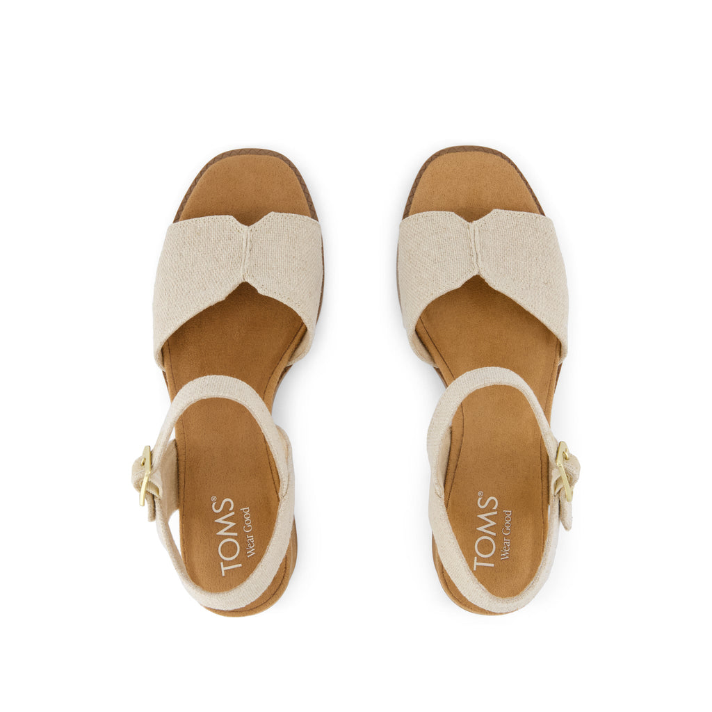 Eloise Sandal - Natural Woven Top View