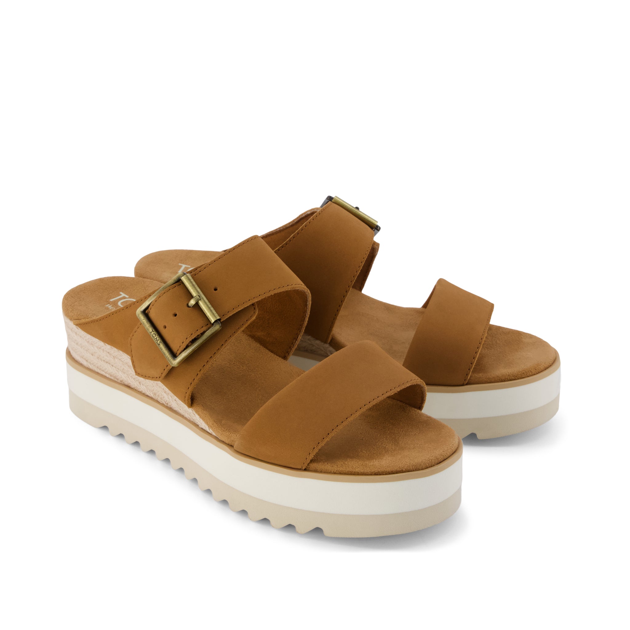 Diana Mule Wedge Sandal - Brown Sugar Front View