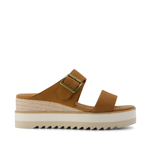 Diana Mule Wedge Sandal - Brown Sugar Side View