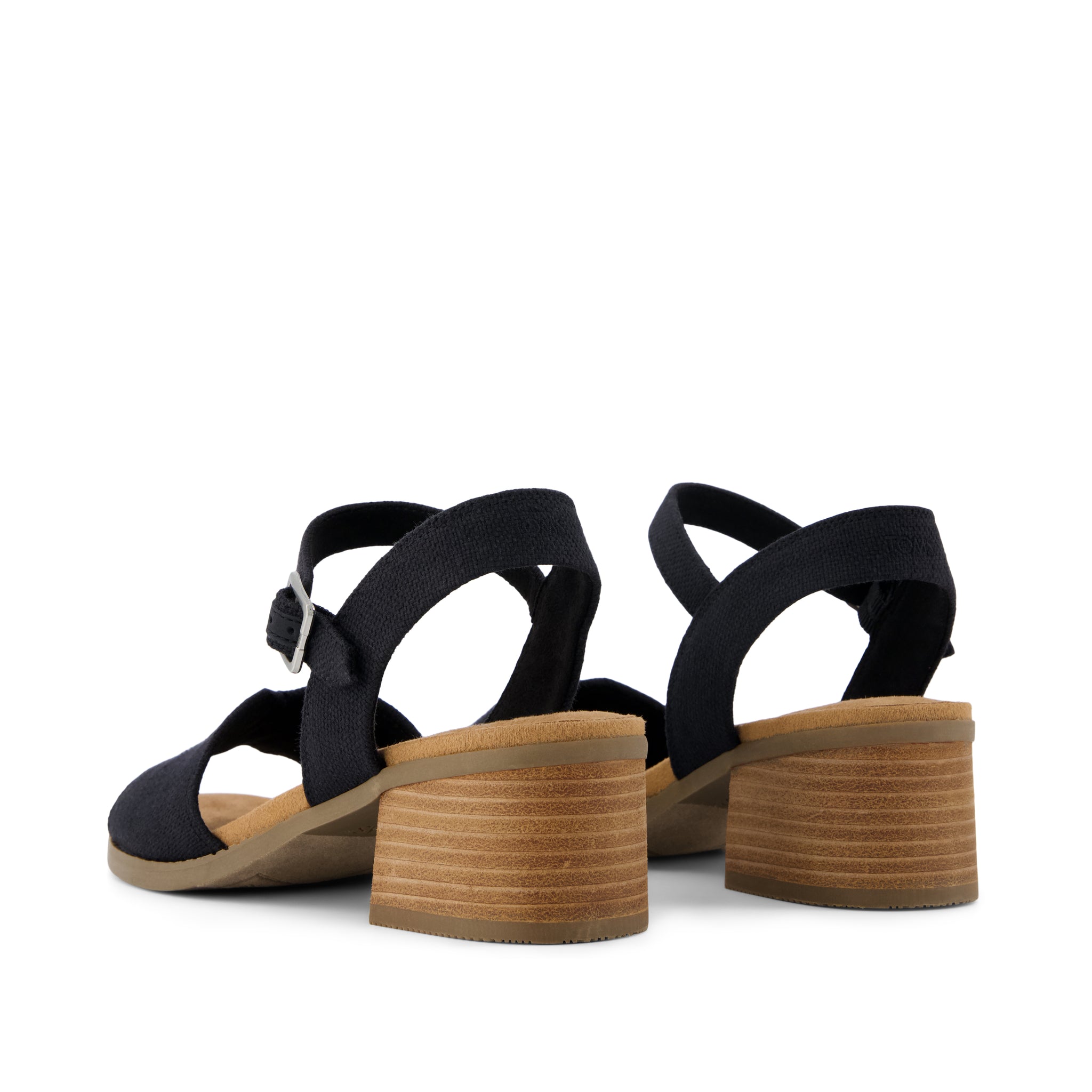 Eloise Sandal - Black Woven Back View