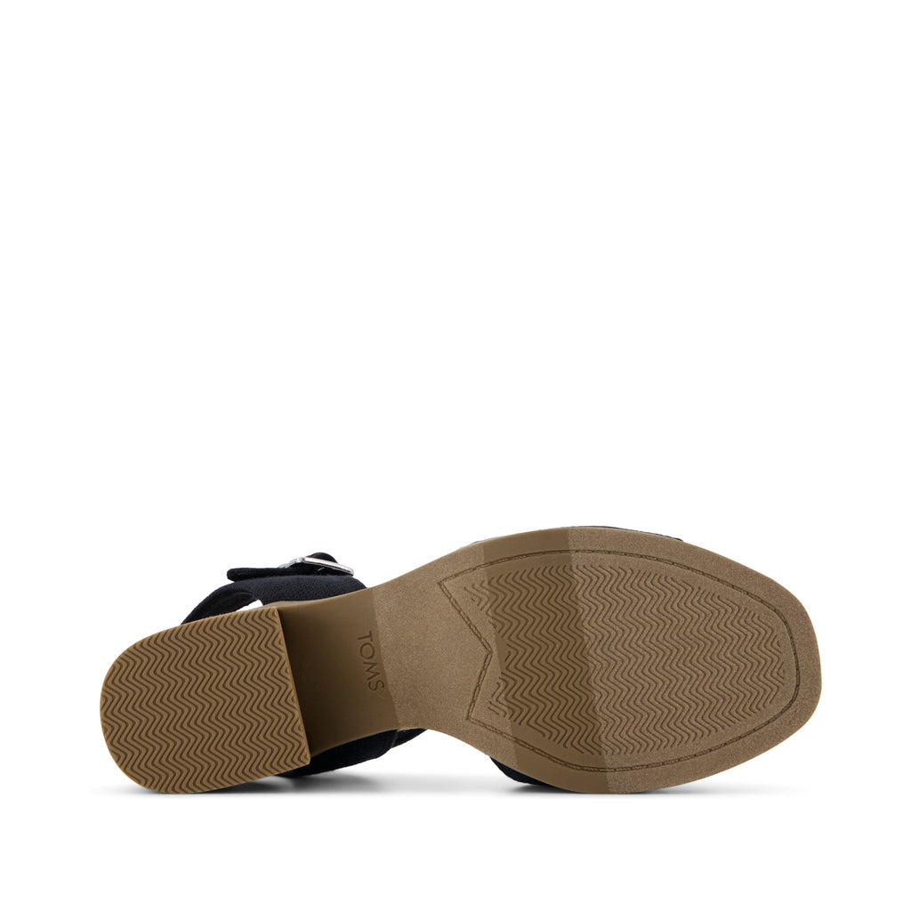 Eloise Sandal - Black Woven Bottom Sole View