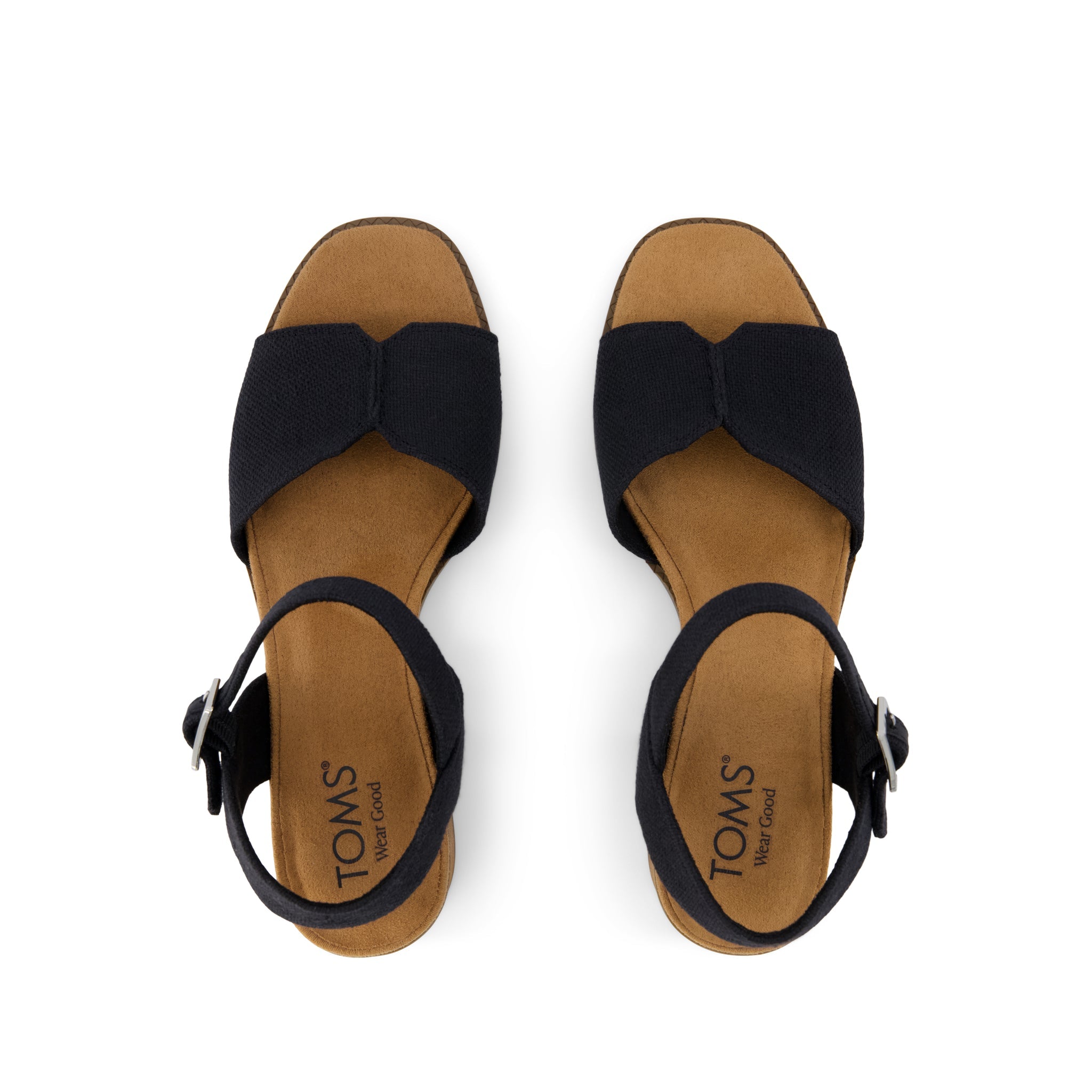 Eloise Sandal - Black Woven Top View