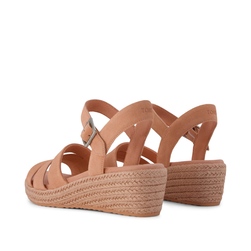 Julia Wedge Sandal - Bloom Suede Back View