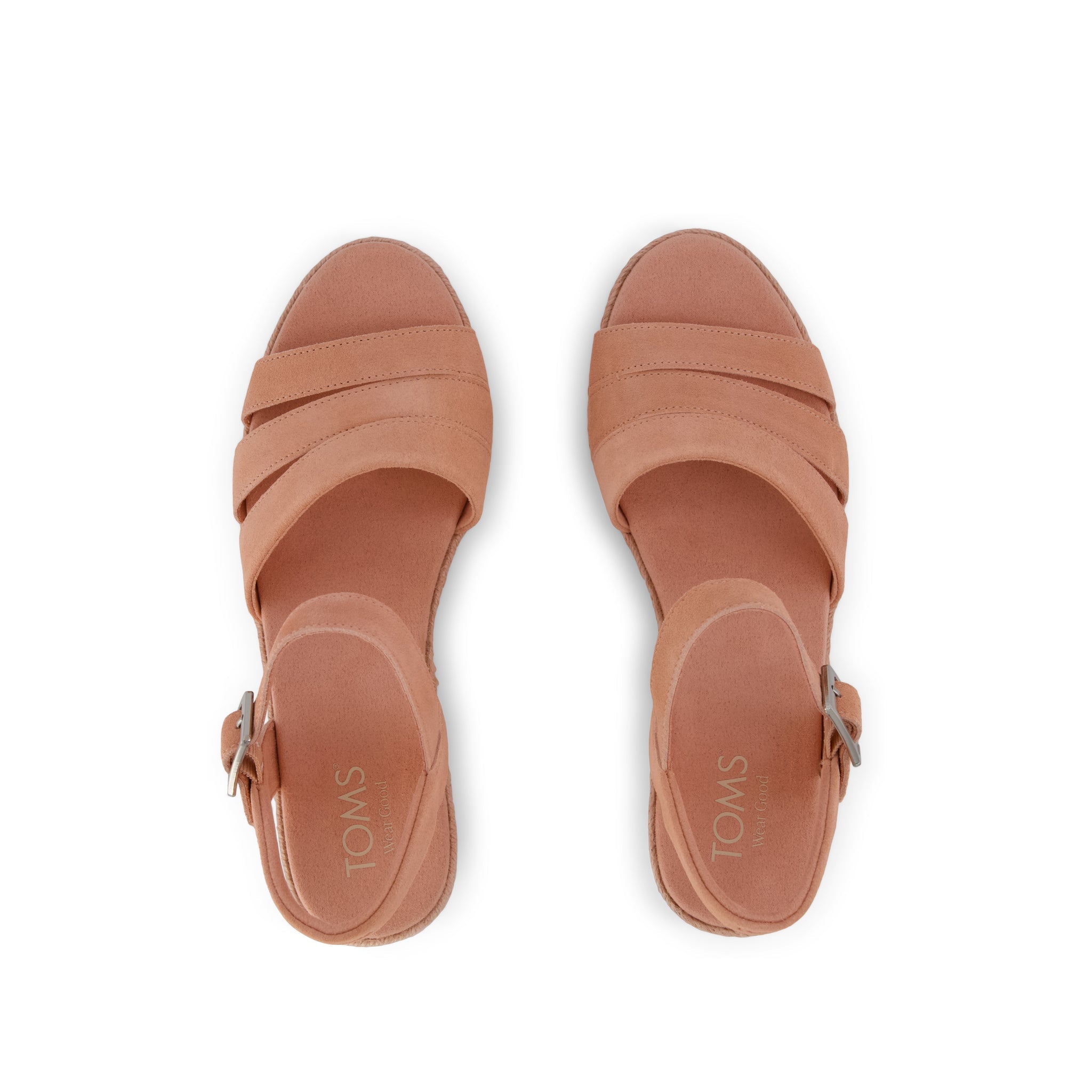 Julia Wedge Sandal - Bloom Suede Top View