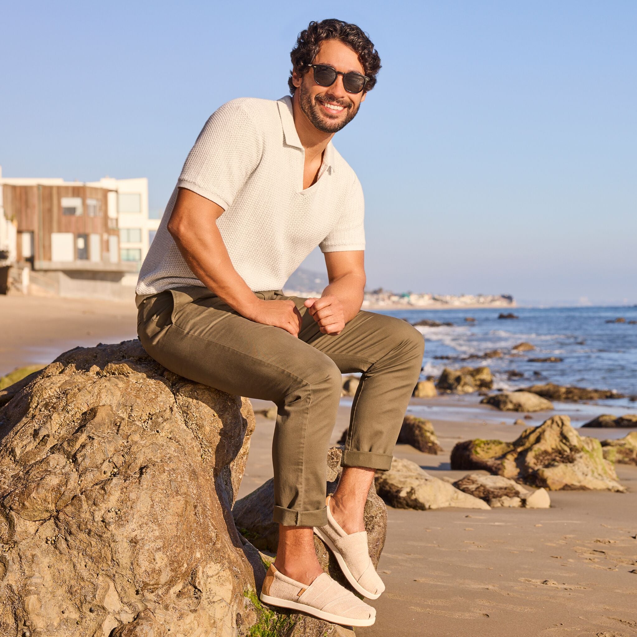 On model image of the  men's natural Alp FWD Alpargata sneaker