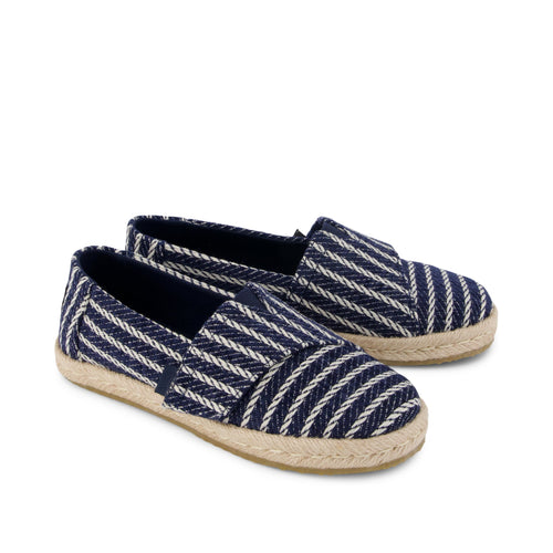 Alpargata Rope 2.0 Kids Espadrille - Navy Stripes Front View