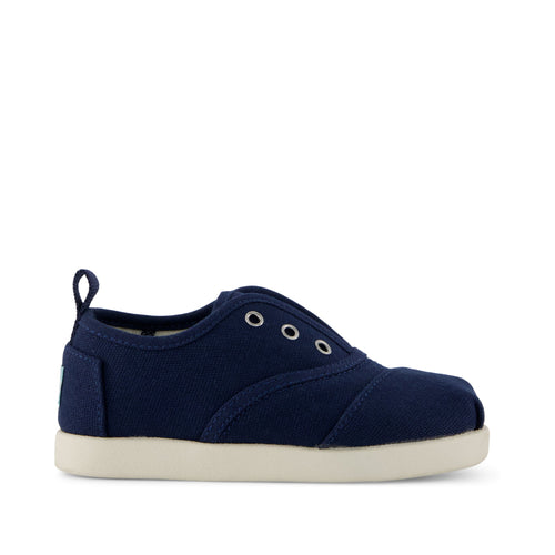 Cordones Plus Toddler Sneaker - Navy Canvas  Side View
