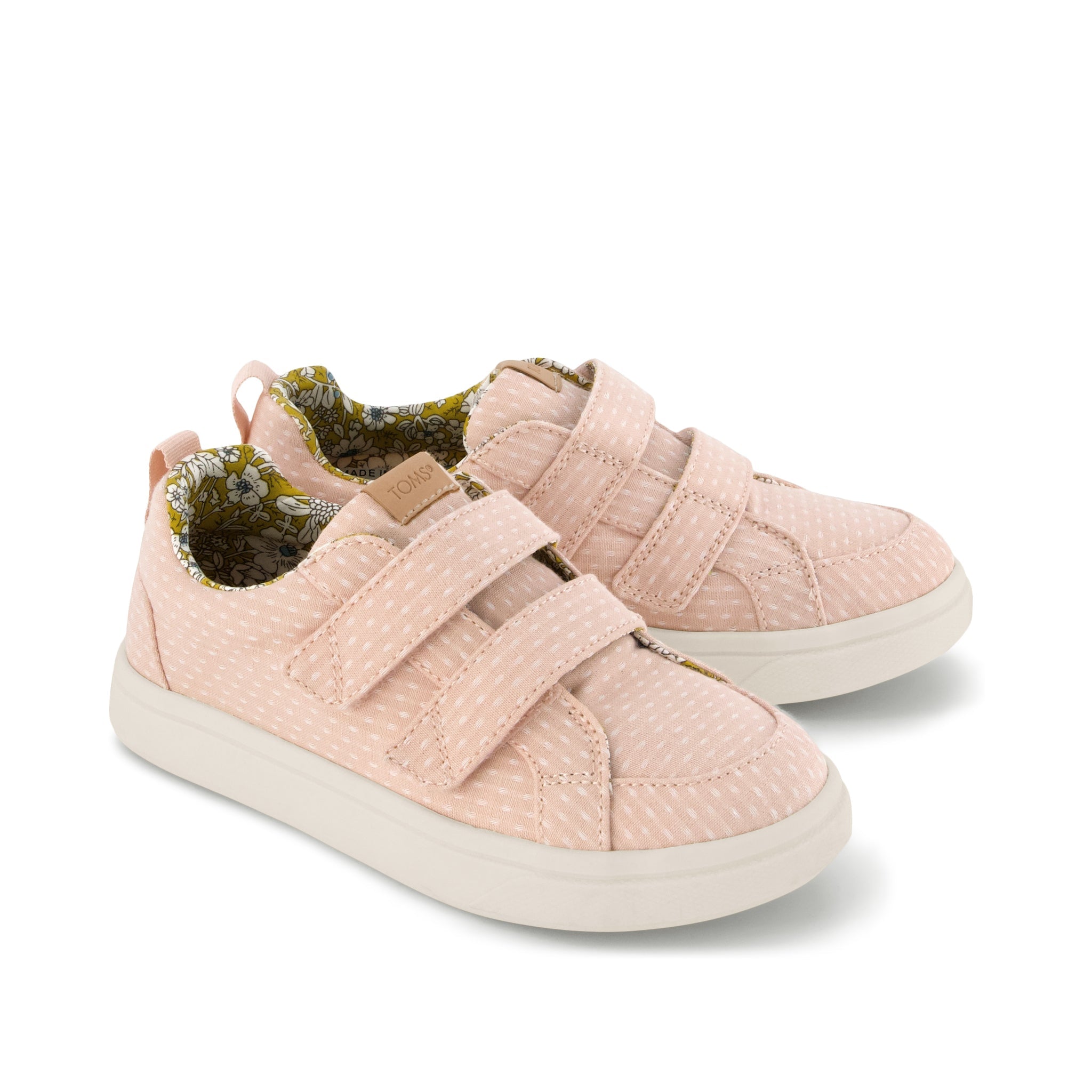 Cruz Double Strap Kids Sneaker - Bloom Chambray Dot Front View