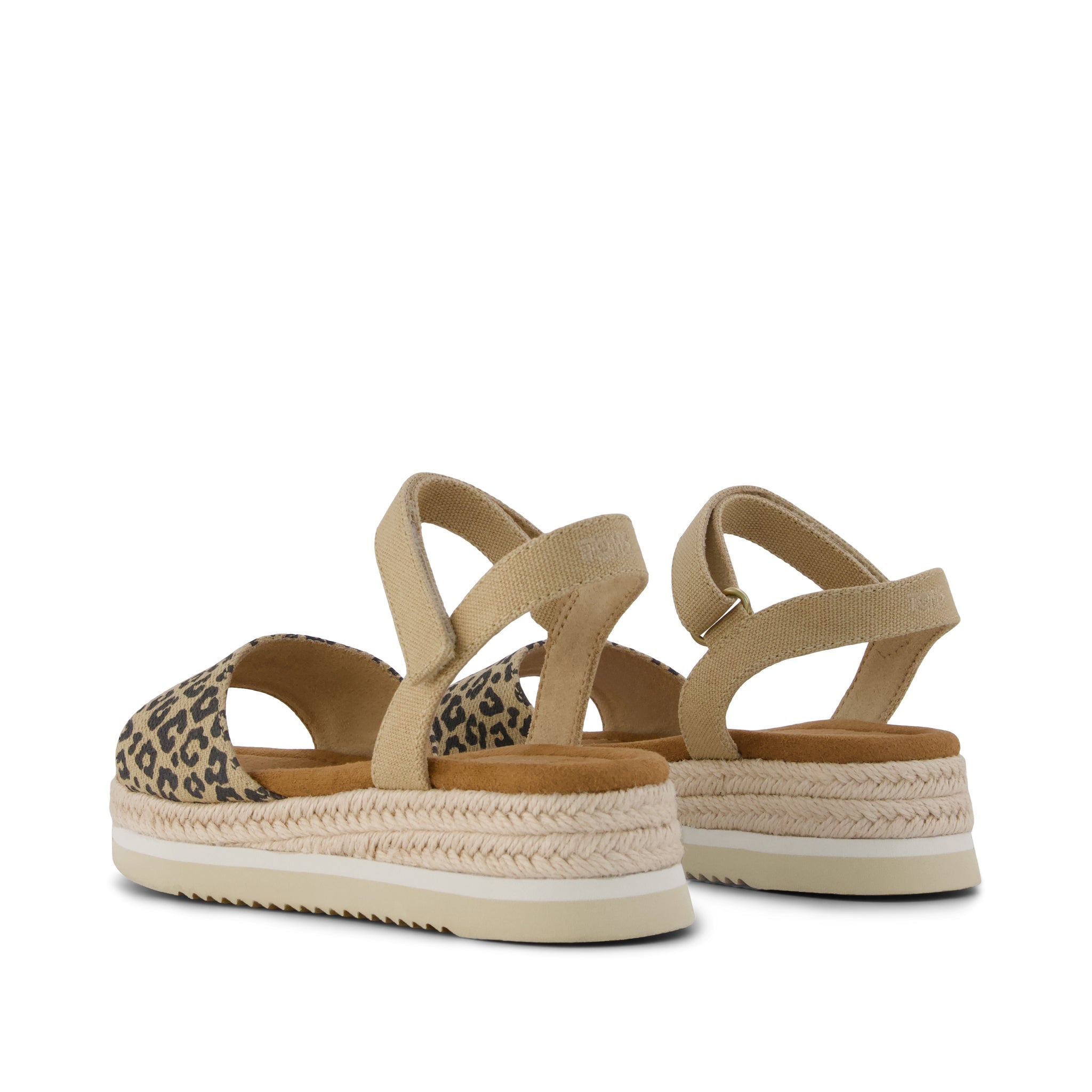 Diana Kids Sandal - Natural Leopard Print Back View