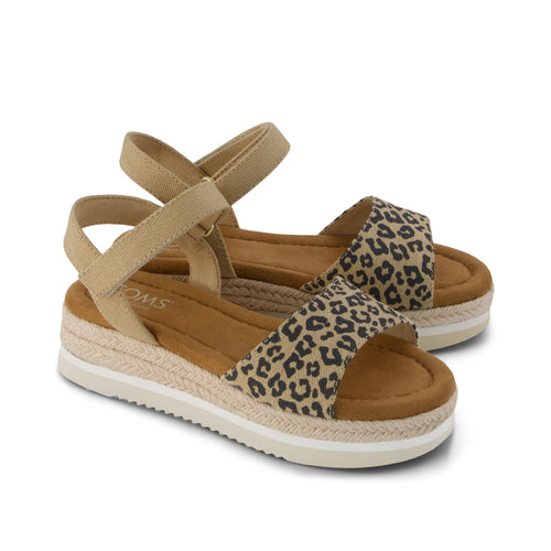 Diana Kids Sandal - Natural Leopard Print Front View