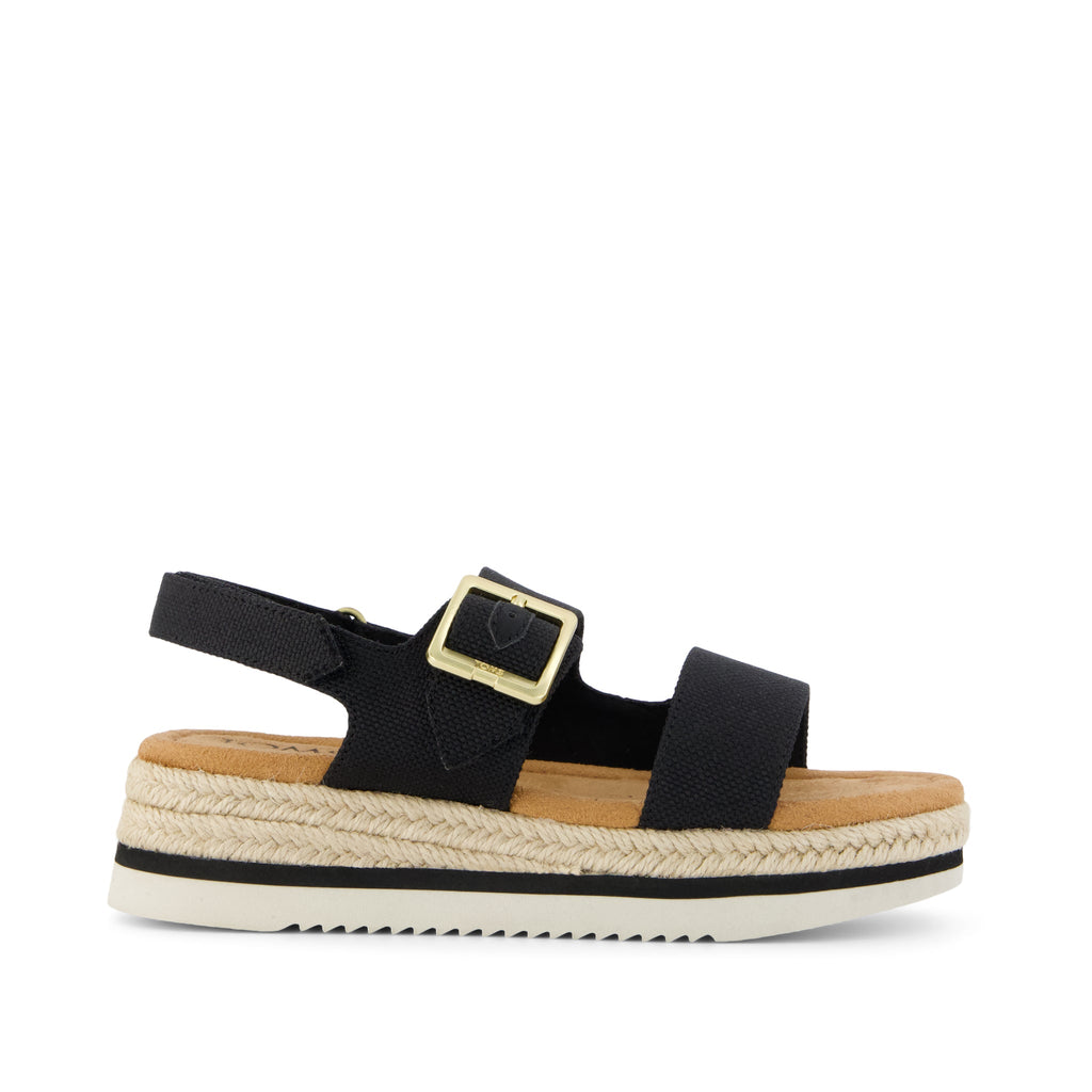 Giana Kids Sandal - Black Canvas Side View