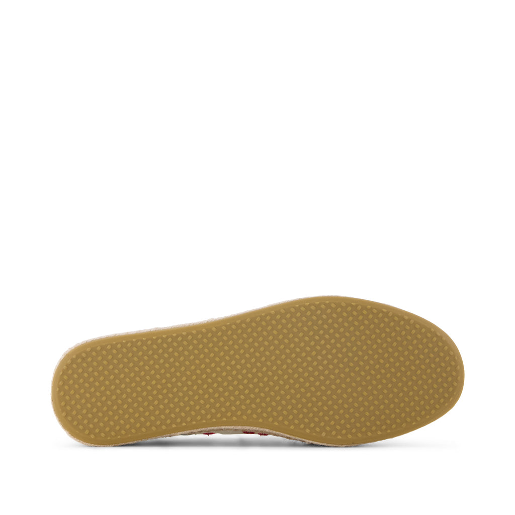 Carolina Lace-Up Espadrille - Cherry Embroidery Bottom Sole View