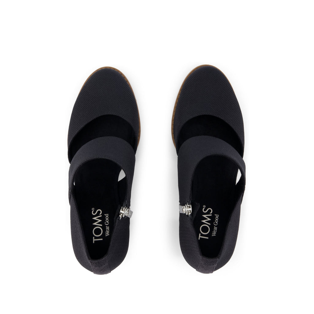 Milan Nova Heel - Black Canvas Top View