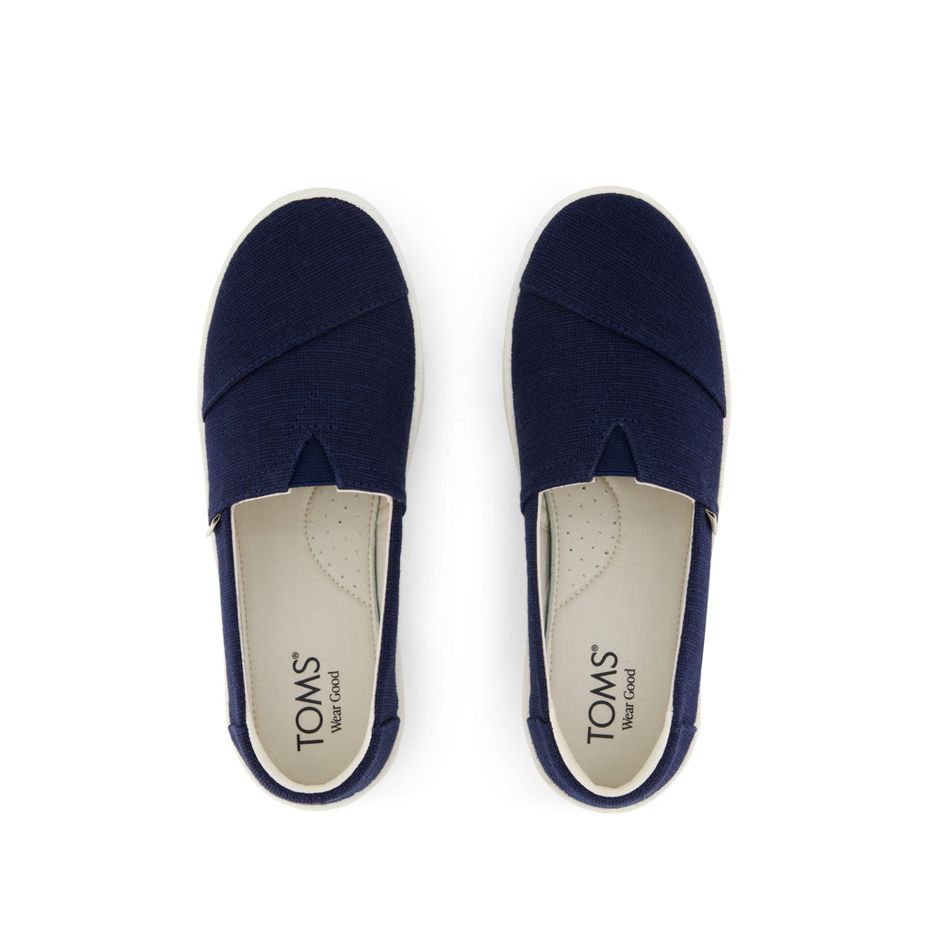 Verona Slip On Sneaker - Navy Heritage Canvas Top View