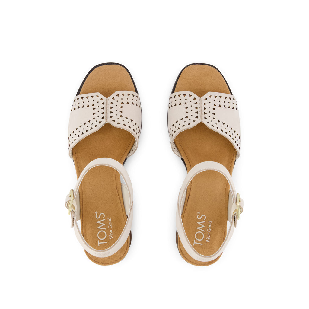 Eloise Sandal - Light Sand Perforated Leather Top View