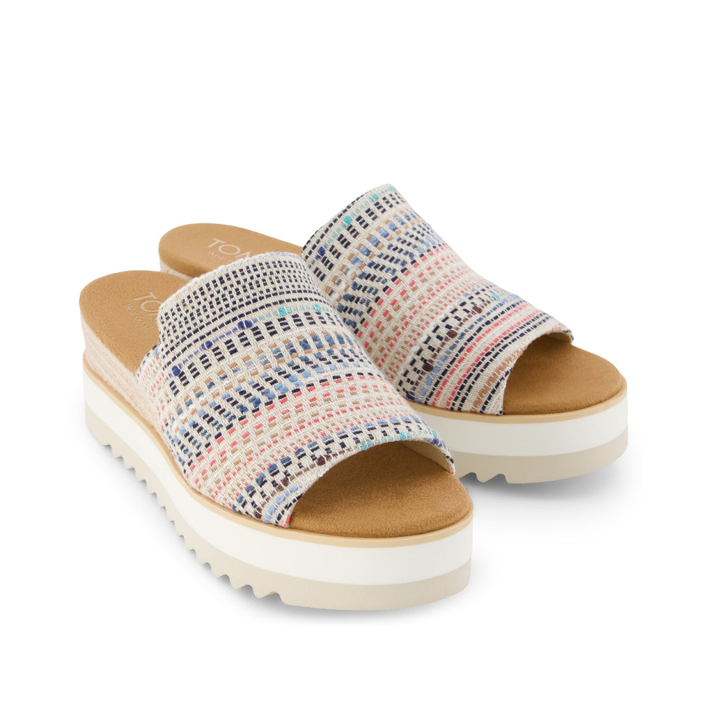 Diana Mule Wedge Sandal - Global Stripes

 Front View