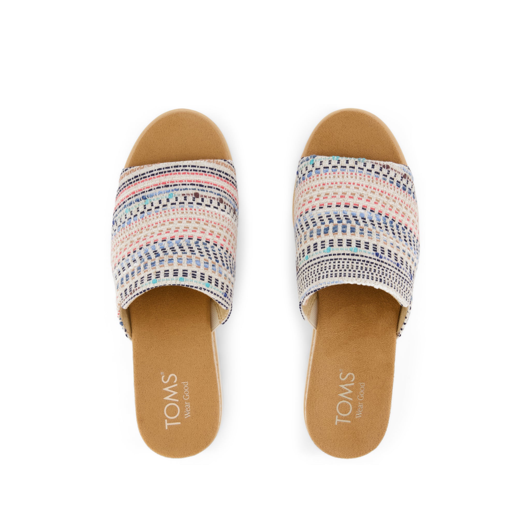 Diana Mule Wedge Sandal - Global Stripes

 Top View